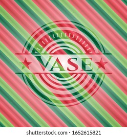 Vase christmas emblem. Vector Illustration. Detailed.