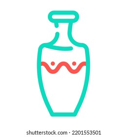vase clay crockery color icon vector. vase clay crockery sign. isolated symbol illustration