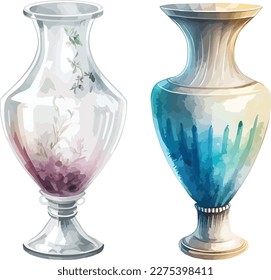 Vase clipart, ilustración vectorial aislada.