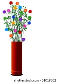 vase with colorful flowers