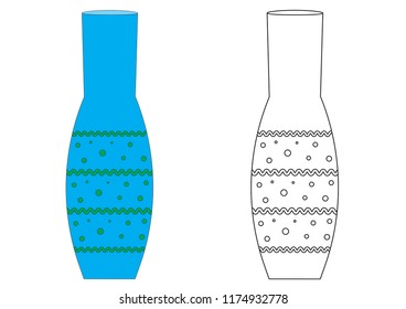 Vase, coloring page. Vector illustration.