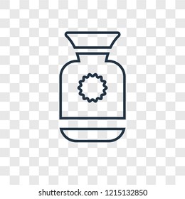 Vase concept vector linear icon isolated on transparent background, Vase concept transparency concept in outline style