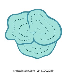 Vase coral. plating montipora. Corals colonies. Tropical waters fauna. Hand drawn exotic coral reef underwater nature life. flat style isoated on white background