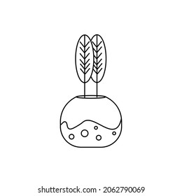 Vase with decorative plant icon