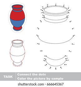 Vase. Dot to dot educational game for kids.