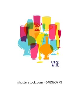 Vase flat design.