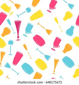 Vase flat design. Seamless pattern