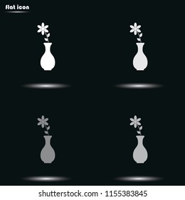 Vase flat grayscale vector illustration.