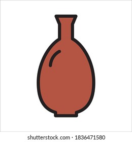 Vase Flat Icon Farbdesign Vektor-Vorlage Illustration auf weißem Hintergrund