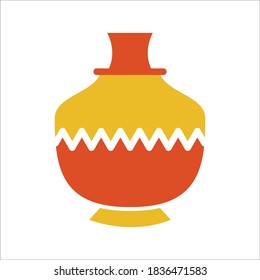 Vase Flat Icon Color Design Vector Template Illustration On White Background