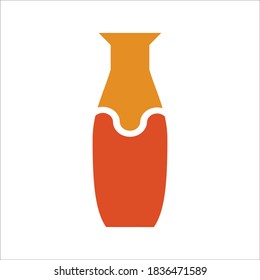 Vase Flat Icon Color Design Vector Template Illustration On White Background