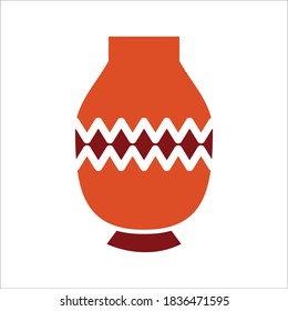 Vase Flat Icon Color Design Vector Template Illustration On White Background