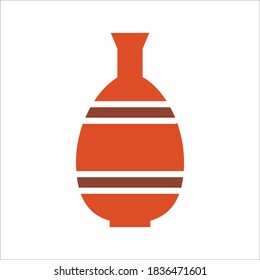 Vase Flat Icon Color Design Vector Template Illustration On White Background
