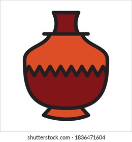 Vase Flat Icon Farbdesign Vektor-Vorlage Illustration auf weißem Hintergrund