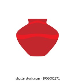 Vase flor decoración vectorial ilustración de maceta aislada cerámica blanca. El florero de flores de cerámica vegetal objeto de arcilla antigua icono. Elemento de frasco floral caricatura forma símbolo del tazón de flor del hogar