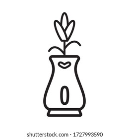 flor de jarrón 
diseño de iconos, colección de moda de estilo plano