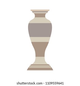 Vase flower isolated vector blossom retro. Garden element wedding simple decoration pot. Interior template modern home décor background. Table ceramic design icon illustration.