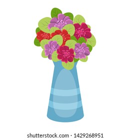 Vase with flower vector design illustration isolated on white background