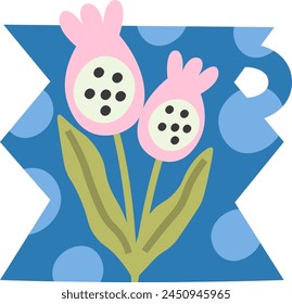 Vase With Flower Vector Illustration