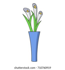 Vase flowers icon. Cartoon illustration of vase flowers vector icon for web