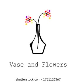 Vase and Flowers Logo Vector