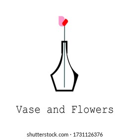 Vase and Flowers Logo Vector
