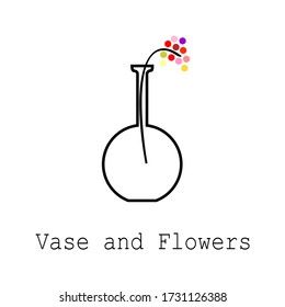 Vase and Flowers Logo Vector