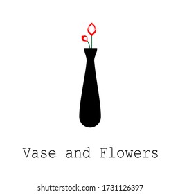 Vase and Flowers Logo Vector