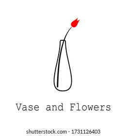 Vase and Flowers Logo Vector