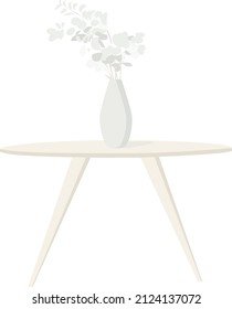 vase with flowers on the table interior