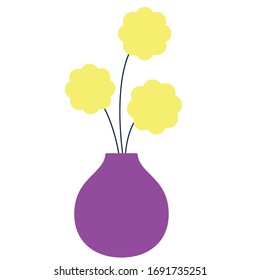 vase with flowers on a white background