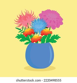 Vase of flowers, pot of flowers