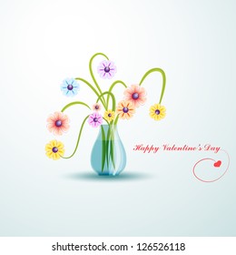 Vase with flowers and text