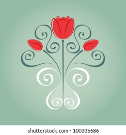 vase with flowers. tulip abstract background