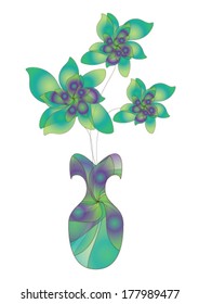 Vase with flowers vector design 