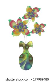 Vase with flowers vector design 