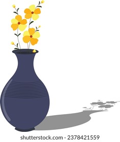 Vase with Flowers vector illustration