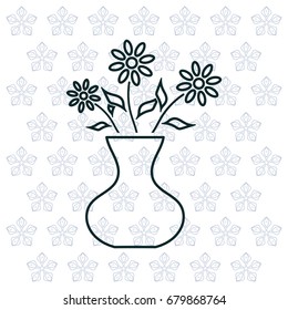 Vase with flowers, vector illustration