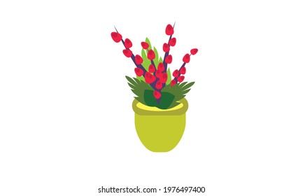 A vase full of flowers that adorns the room.