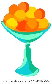 Vase full of oranges vector graphics