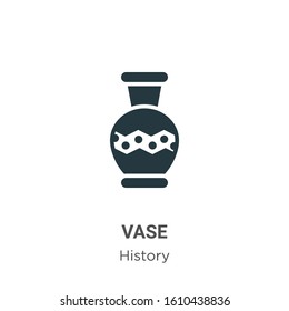 Vase glyph icon vector on white background. Flat vector vase icon symbol sign from modern history collection for mobile concept and web apps design.