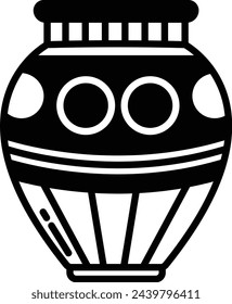 Vase glyph and line vector illustration