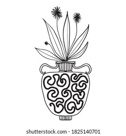 vase graphic design vector illustration, icon, art tattoo sketch, hand draw, logo, use in print