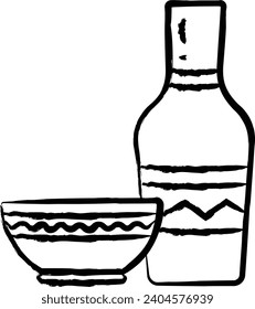 Vase hand drawn vector illustration
