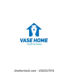 Vase Home Logo Design Vector