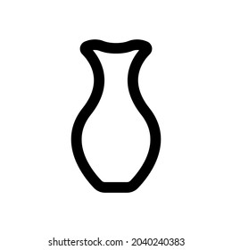 Vase icon. Black contour linear silhouette. Side view. Vector simple flat graphic illustration. The isolated object on a white background. Isolate.