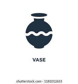 Vase icon. Black filled vector illustration. Vase symbol on white background. Can be used in web and mobile.