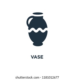 Vase icon. Black filled vector illustration. Vase symbol on white background. Can be used in web and mobile.