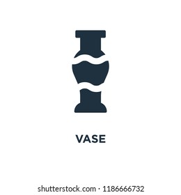 Vase icon. Black filled vector illustration. Vase symbol on white background. Can be used in web and mobile.