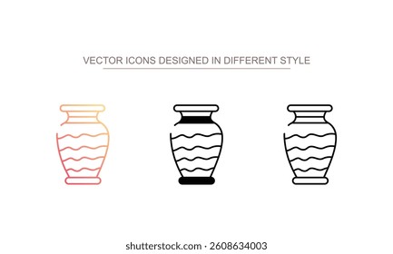 Vase icon design with white background stock illustration